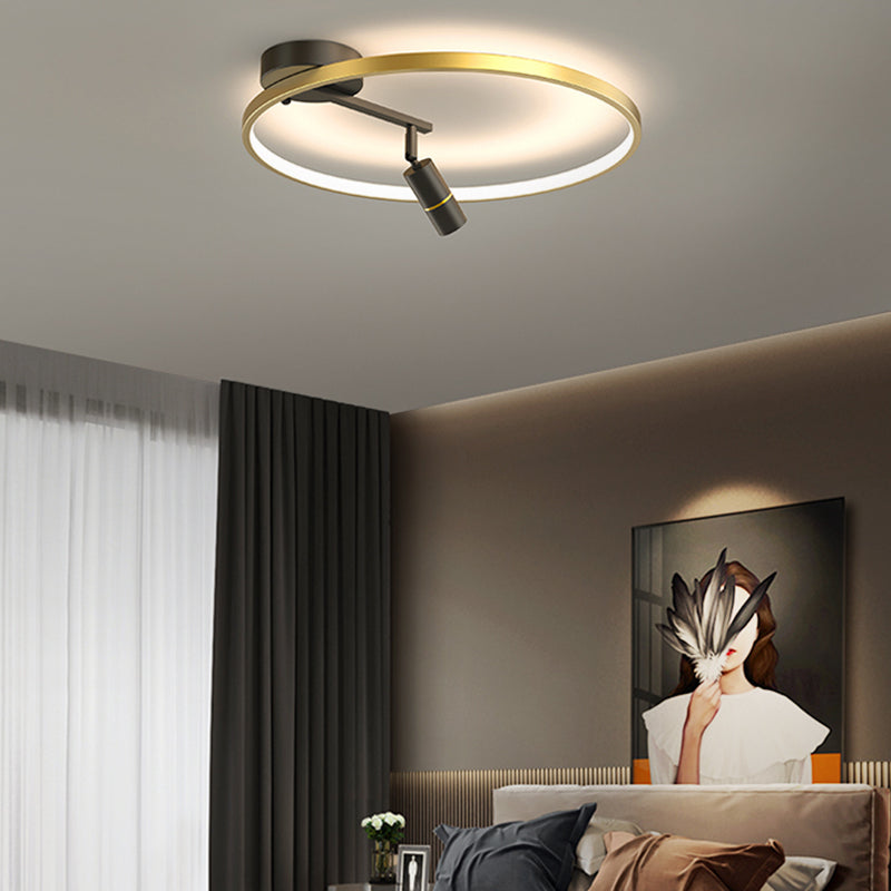 Ring LED Flush Mount Light with Spotlights Modern Ceiling Lamp for Foyer Bedroom