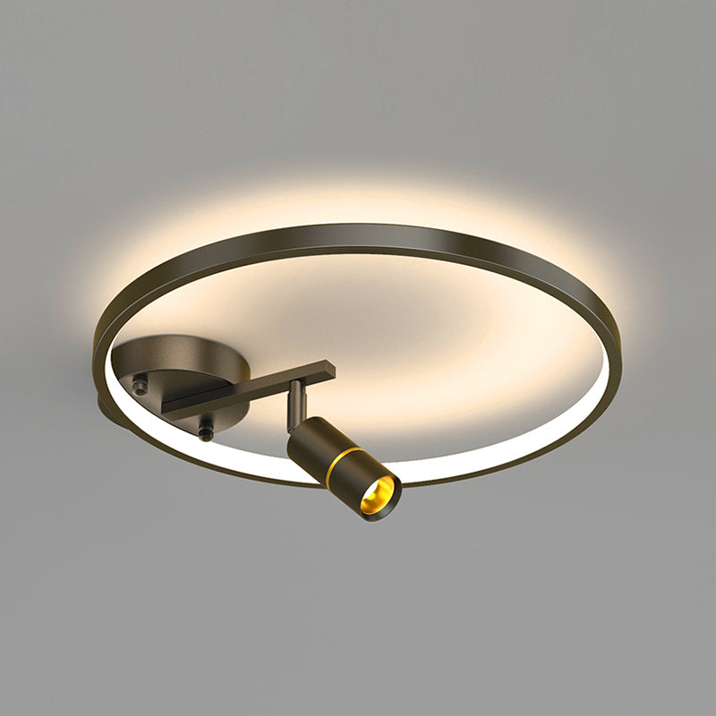 Ring LED Flush Mount Light with Spotlights Modern Ceiling Lamp for Foyer Bedroom