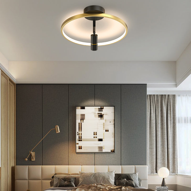 Ring LED Flush Mount Light with Spotlights Modern Ceiling Lamp for Foyer Bedroom