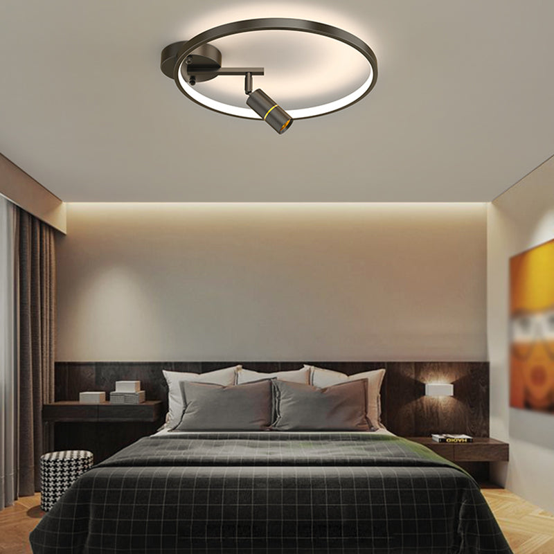 Ring LED Flush Mount Light with Spotlights Modern Ceiling Lamp for Foyer Bedroom