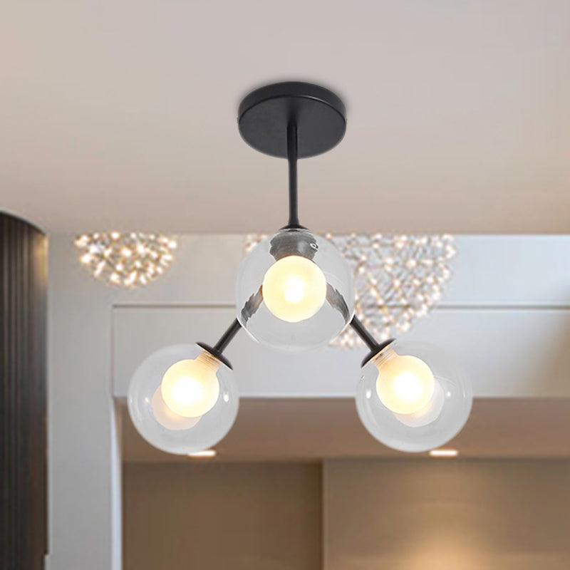 Modern Style Modo Chandelier 3 Lights Metal Flush Mount Light for Kid Bedroom Restaurant