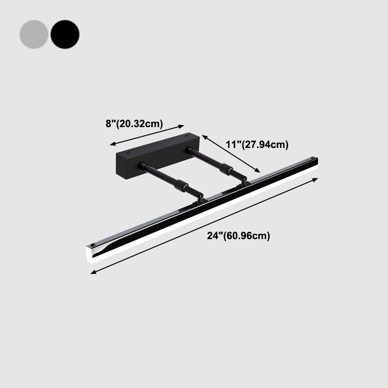 Linear Vanity Light Modern Metal Single Light LED Mirror Light for Bathroom