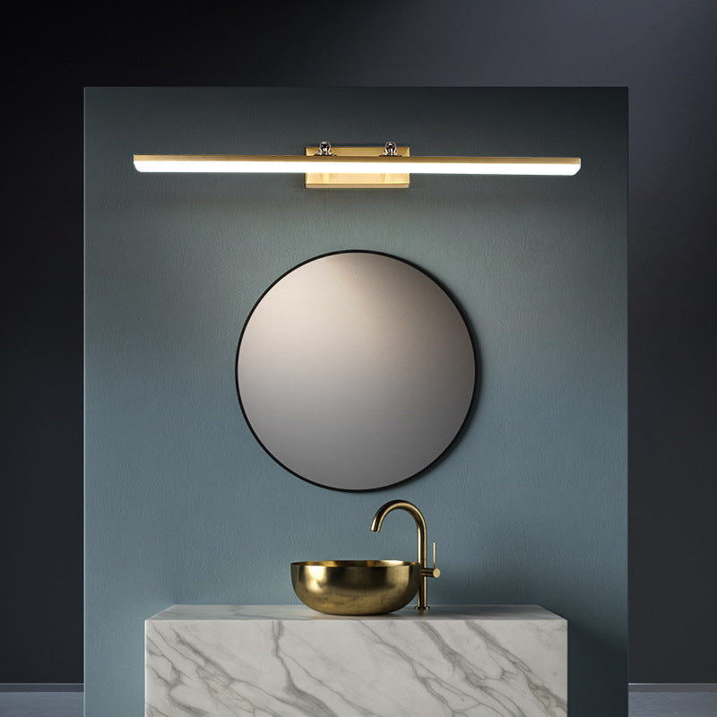 Linear Modern Vanity Light Metal Single Light LED Mirror Light for Bathroom