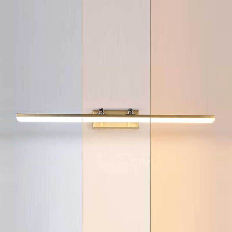 Linear Modern Vanity Light Metal Single Light LED Mirror Light for Bathroom