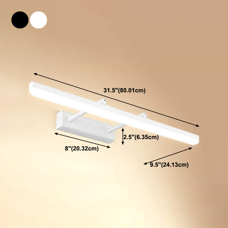 Metal Linear Wall Mount Lighting Modern 1-Light Swing Arm Mirror Wall Mount Light Fixtures