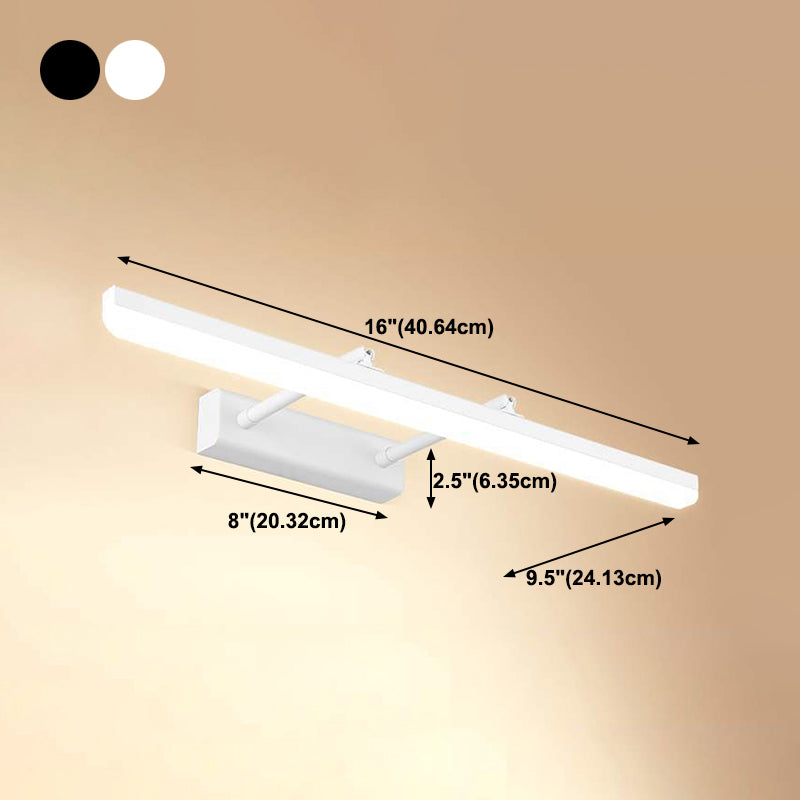 Metal Linear Wall Mount Lighting Modern 1-Light Swing Arm Mirror Wall Mount Light Fixtures