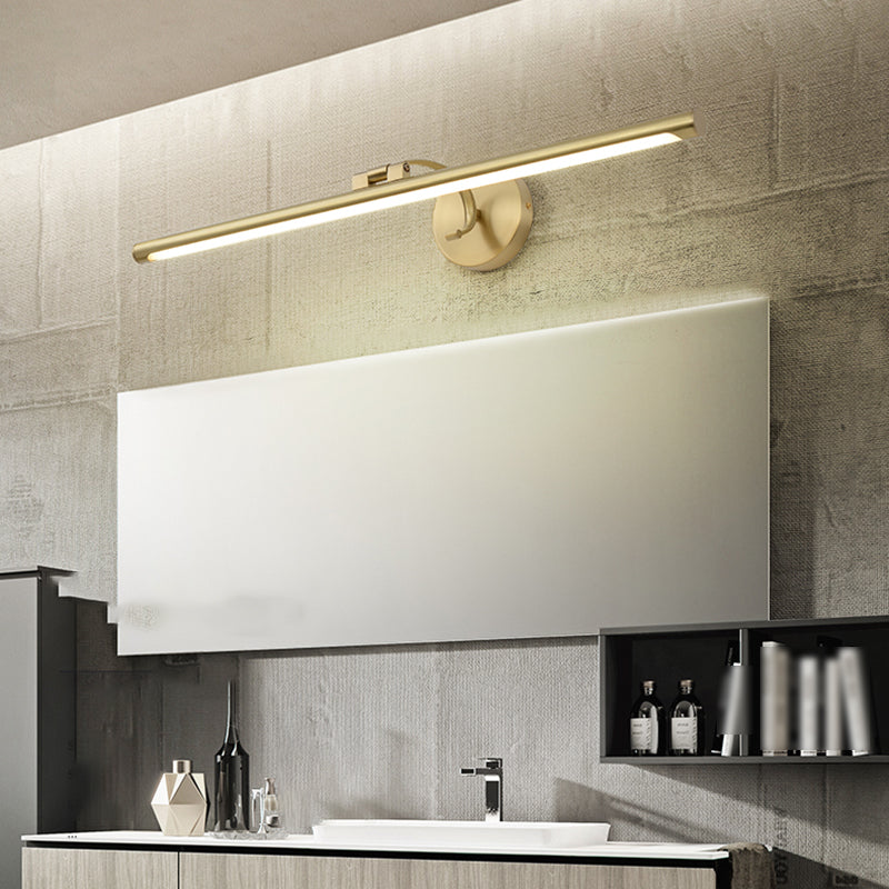 Postmodern Brass Vanity Light Straight 1 Light LED Mirror Light for Bathroom