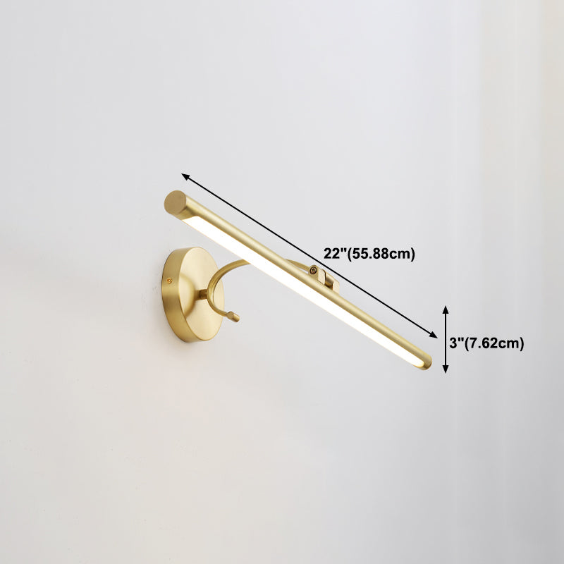 Postmodern Brass Vanity Light Straight 1 Light LED Mirror Light for Bathroom