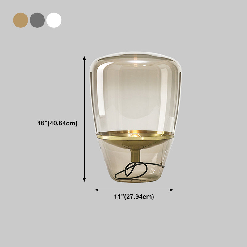 Glass Geometric Shape Table Lamp Modern Style 1 Light Table Lamp Fixtures