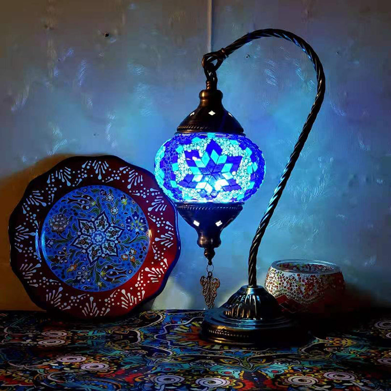 Geometric Night Table Lamps Asian Style Metal 1 Light Table Lamp