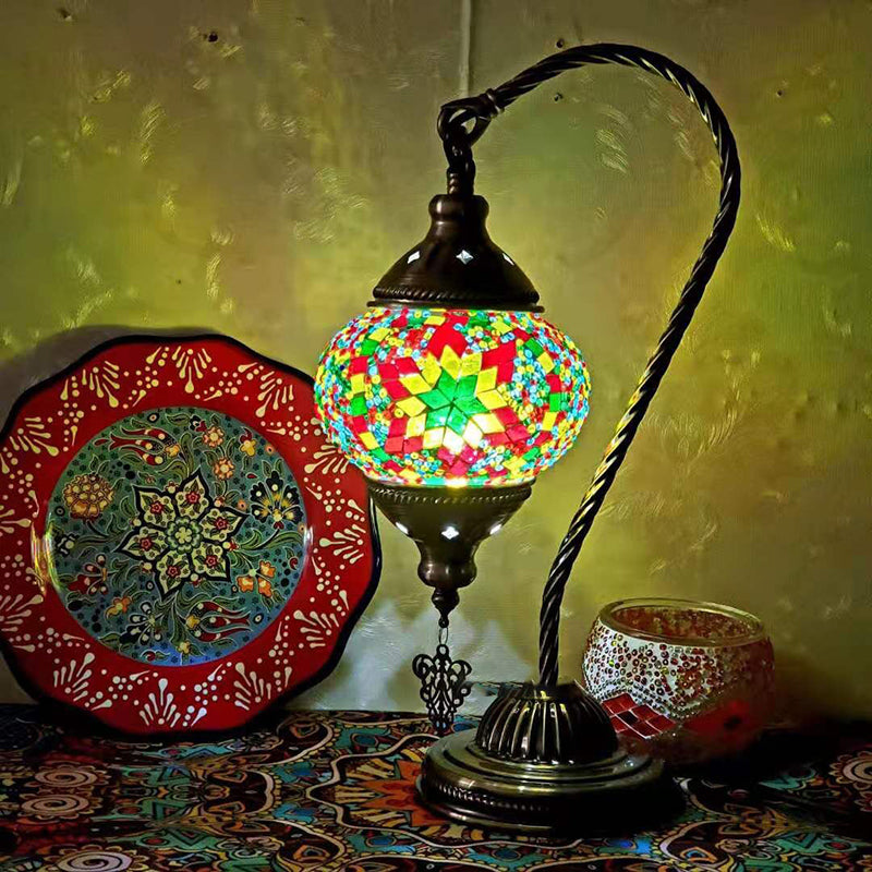 Geometric Night Table Lamps Asian Style Metal 1 Light Table Lamp