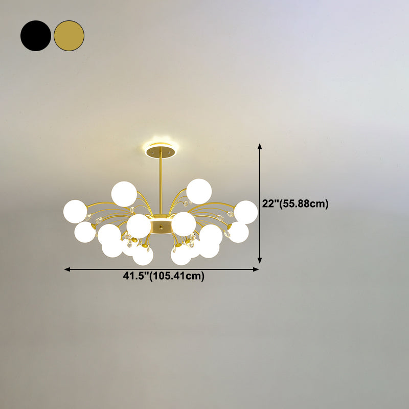 Spherical Shape Chandelier Lighting Modern Style Glass Multi Light Hanging Lamp