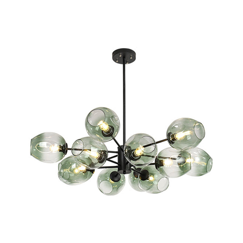 Unique Shape Chandelier Light Modern Style Glass Multi Light Hanging Lamp for Dining Room