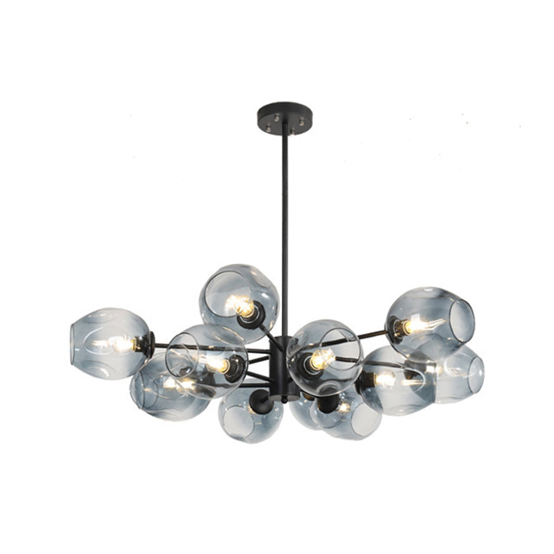 Unique Shape Chandelier Light Modern Style Glass Multi Light Hanging Lamp for Dining Room