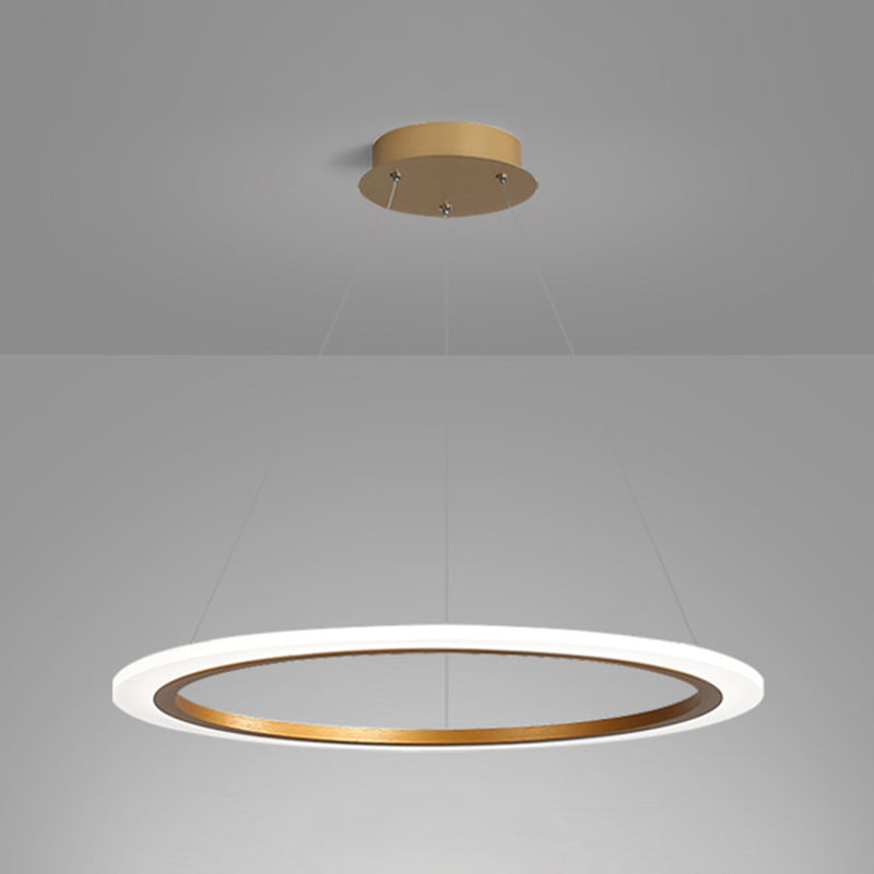 Linear Metal Pendant Light Fixture Modern Style 1 Light Hanging Light Fixture in Gold