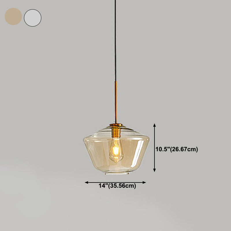 Hanging Light Fixture Minimalist Style Glass Pendant Lighting Fixture