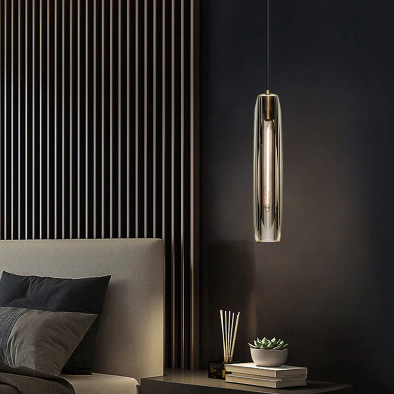 Modern Style Crystal Pendant Light Geometric Hanging Pendant for Bedroom