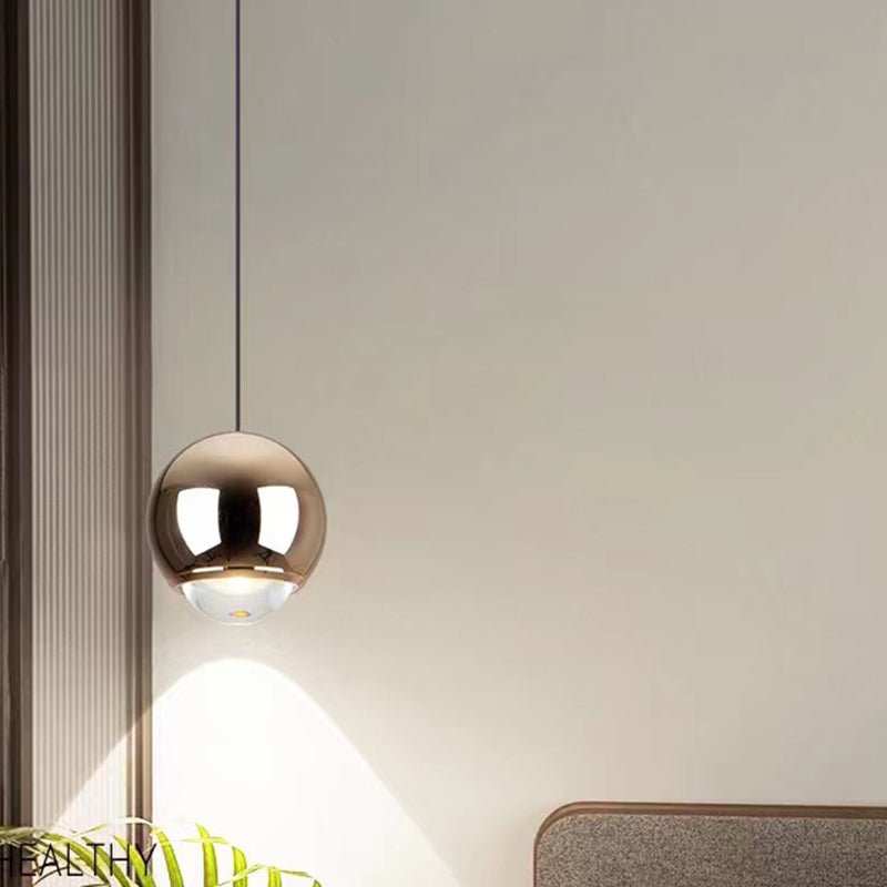Modern Style Spherical Shape Pendant Lighting Metal 1 Light Pendant Light for Bedroom