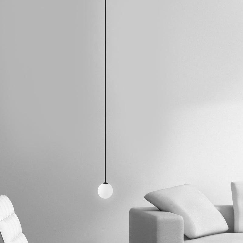 Modern Simple Ceiling Lamp Ball Shape Pendant Light with Glass Shade for Living Room