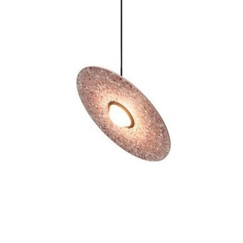 1-Light Hanging Light Fixture Modern LED Pendant Lamp with Stone Shade for Bedroom