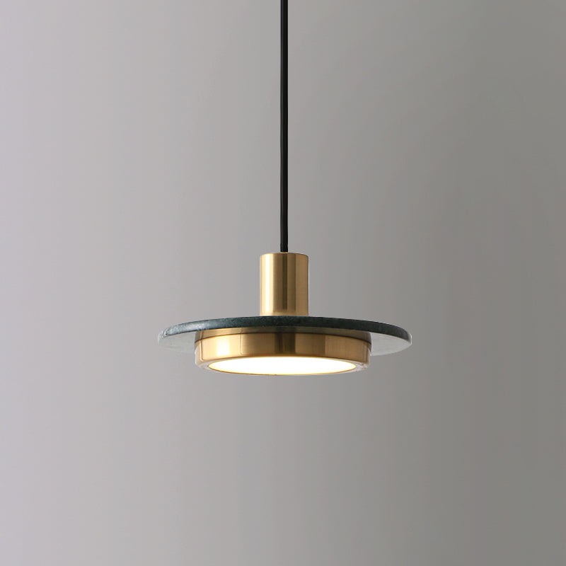 Modern Hanging Light Fixture 1-Light Pendant Lamp with Stone Shade for Bedroom