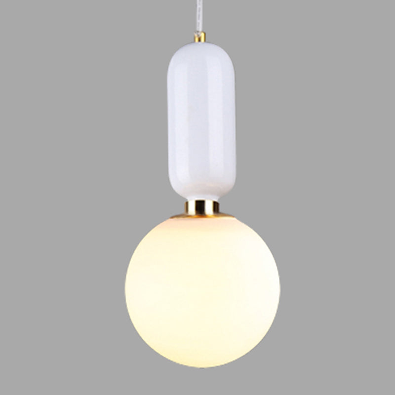 Nordic Style Ceiling Lamp Ball Shape Bulb Pendant Light with Glass Shade for Bedroom