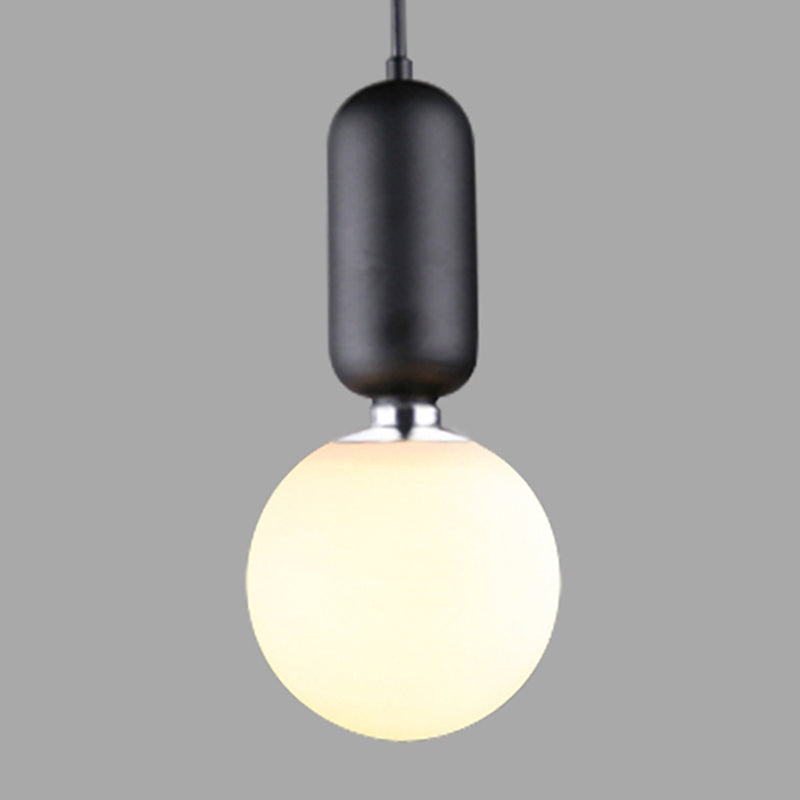 Nordic Style Ceiling Lamp Ball Shape Bulb Pendant Light with Glass Shade for Bedroom