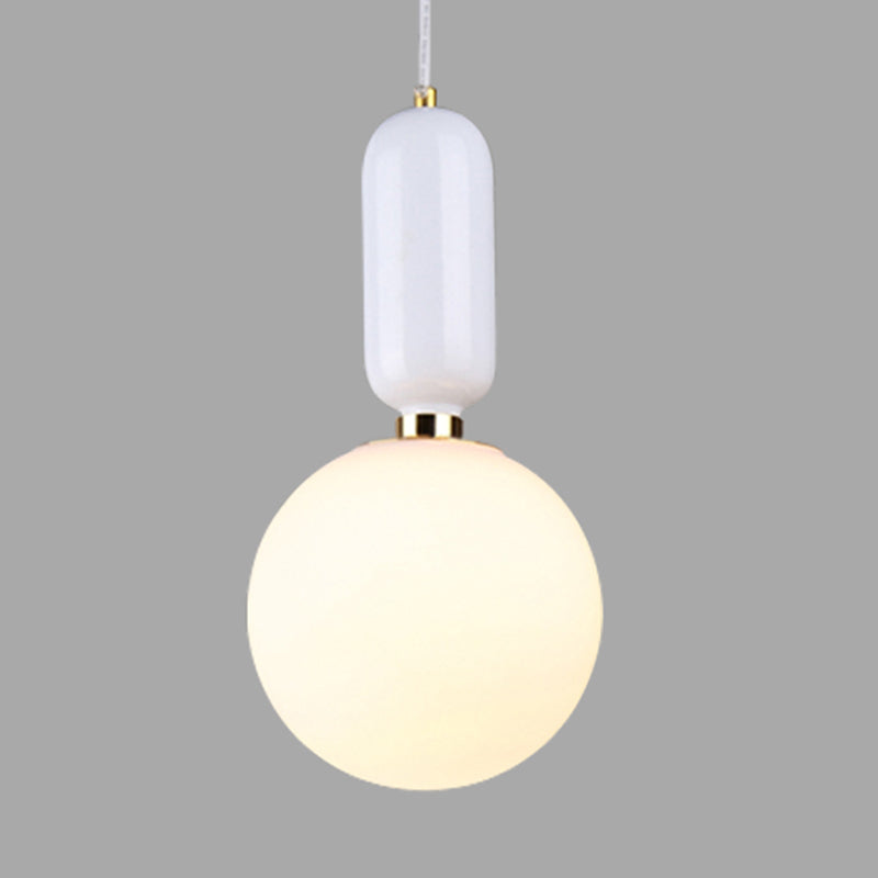 Nordic Style Ceiling Lamp Ball Shape Bulb Pendant Light with Glass Shade for Bedroom