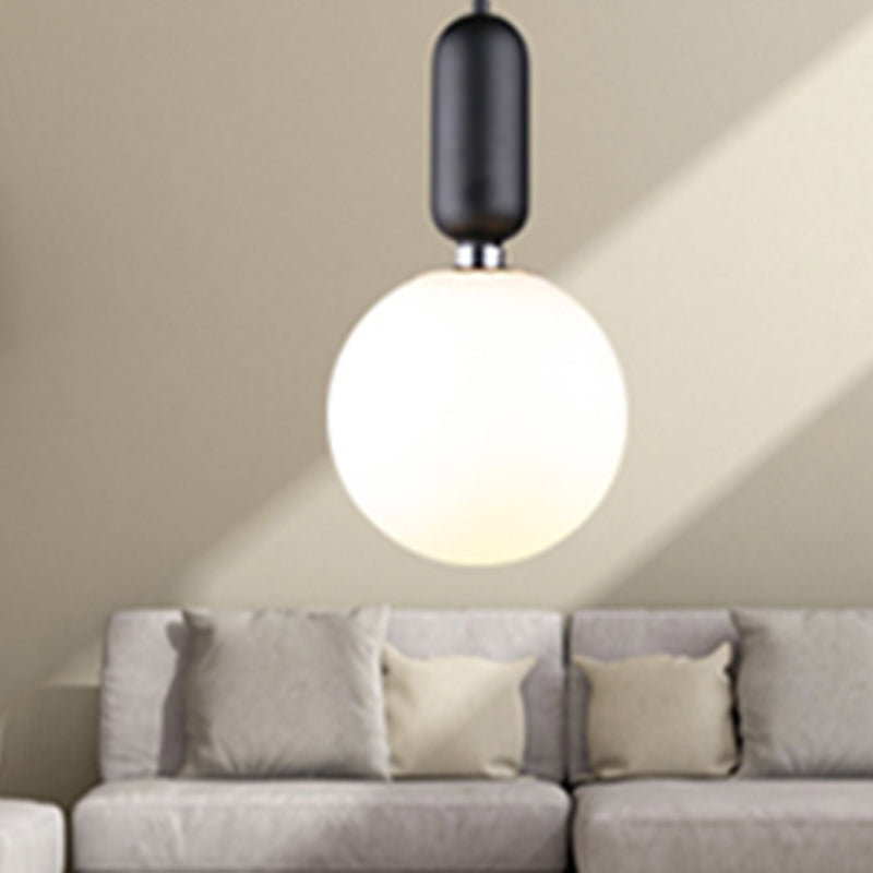 Nordic Style Ceiling Lamp Ball Shape Bulb Pendant Light with Glass Shade for Bedroom