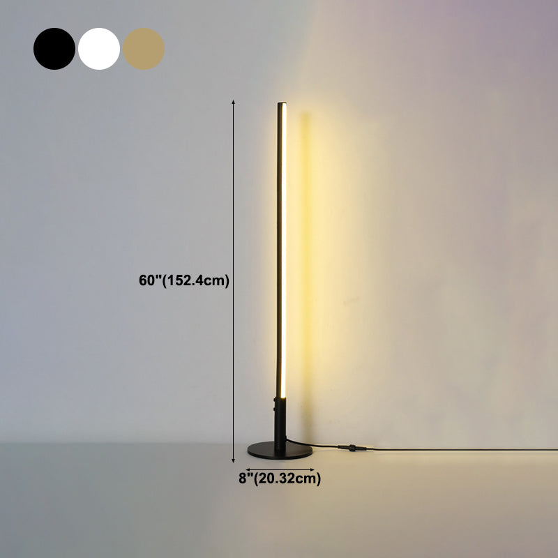 Linear Shape Metal Floor Lights Modern Style 1 Light Floor Mount Light