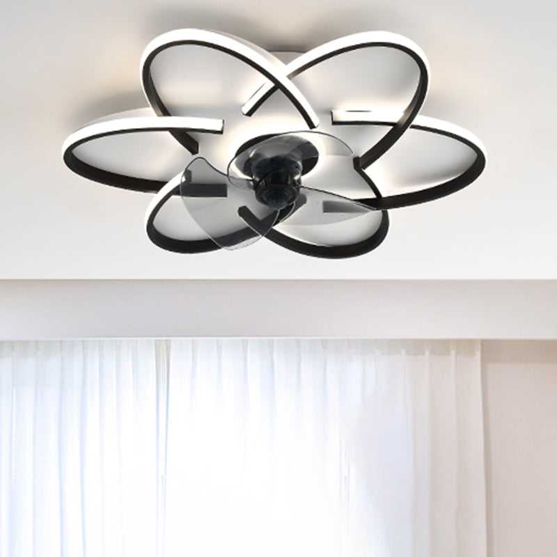 Geometric Shape Metal Ceiling Fans Modern Style Multi-Lights Ceiling Fan Lamp Fixture