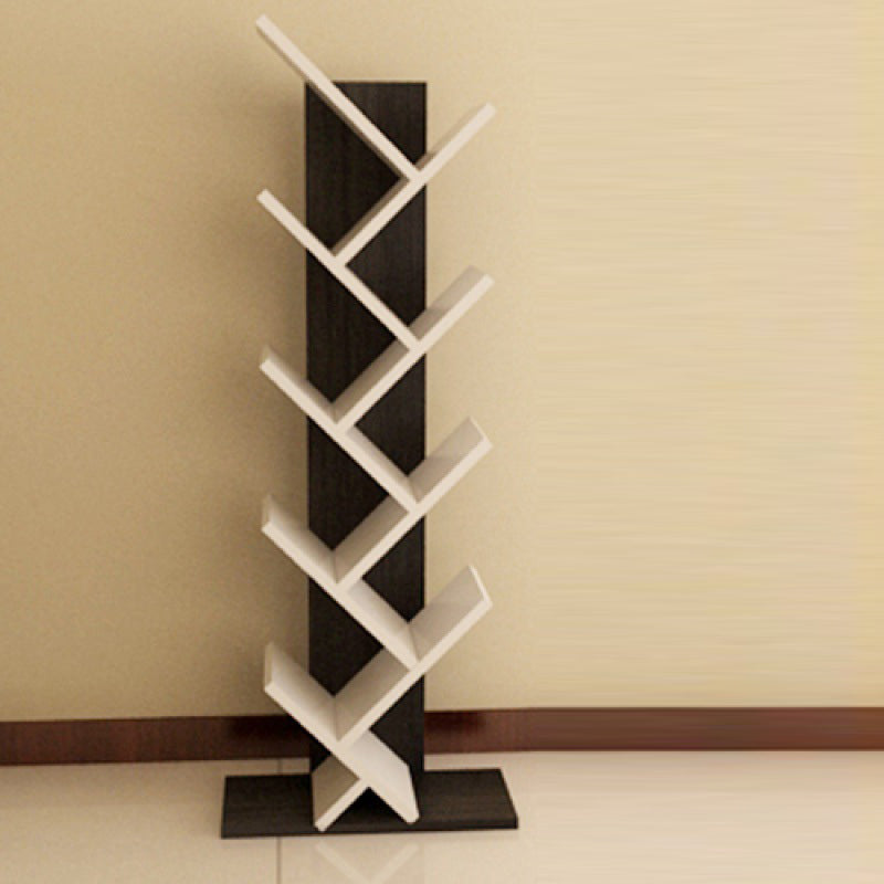 Contemporary Wood Bookcase Closed Back Bookshelf for Home Office