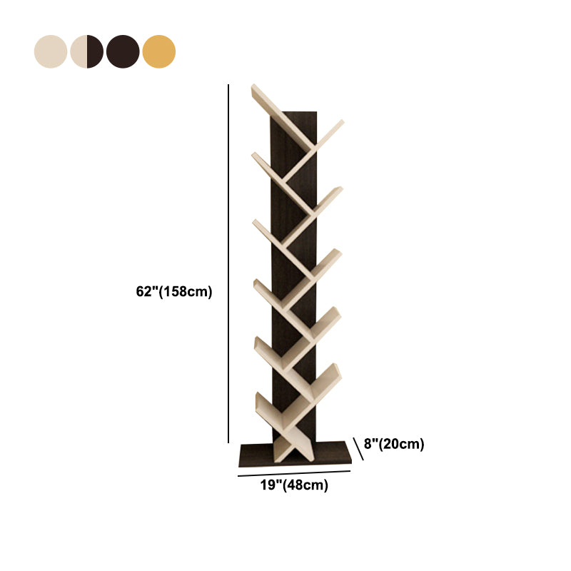 Contemporary Wood Bookcase Closed Back Bookshelf for Home Office