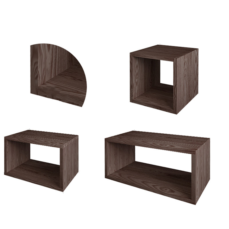 Contemporary Solid Wood Bookcase Open Back Bookshelf for Home