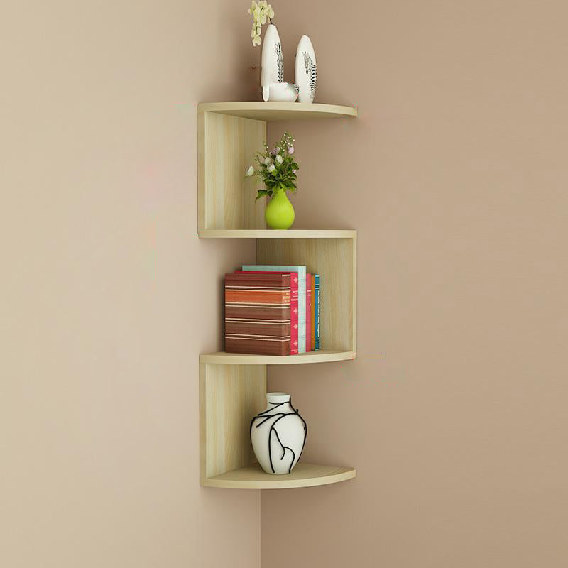 Contemporary Wall Mounted Bookcase Engineered Wood Bookshelf