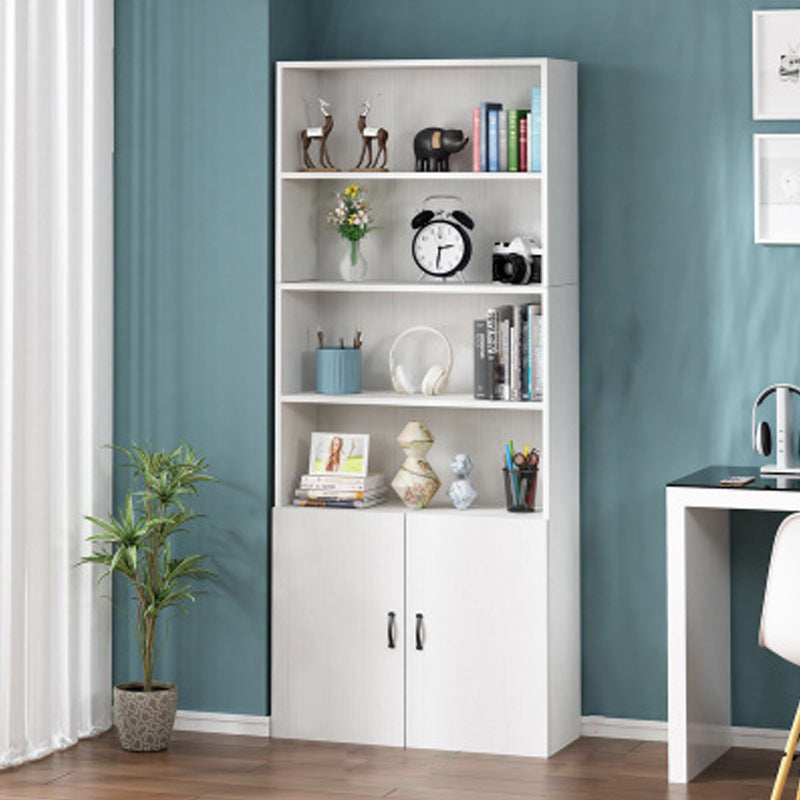 Pure White Shelf Bookcase Modern & Contemporary Bookshelf with Doors for Office