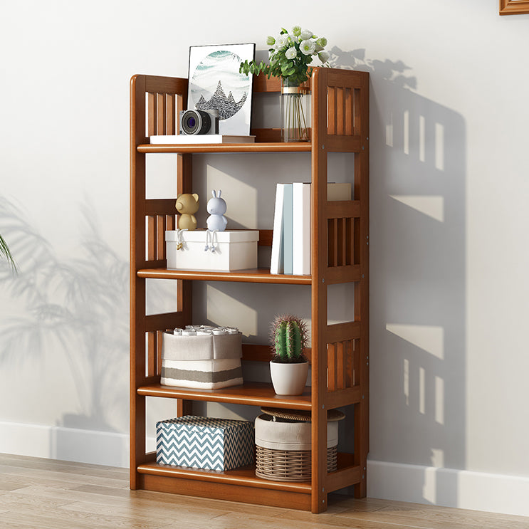 Standard Shelf Bookcase With Rectangular Shelves Wooden Bookshelf