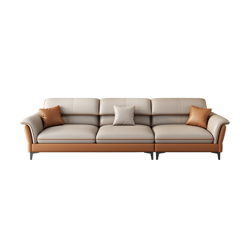 Contemporary Pillow Top Arm Sectional Sofa 34.65"H Cushion Back Sofa