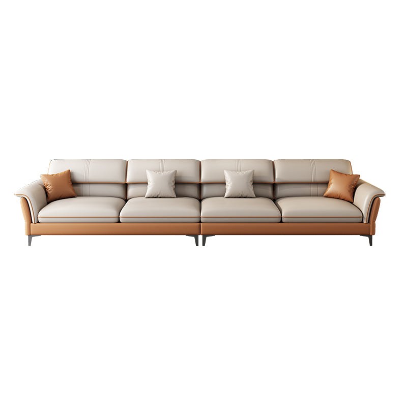 Contemporary Pillow Top Arm Sectional Sofa 34.65"H Cushion Back Sofa