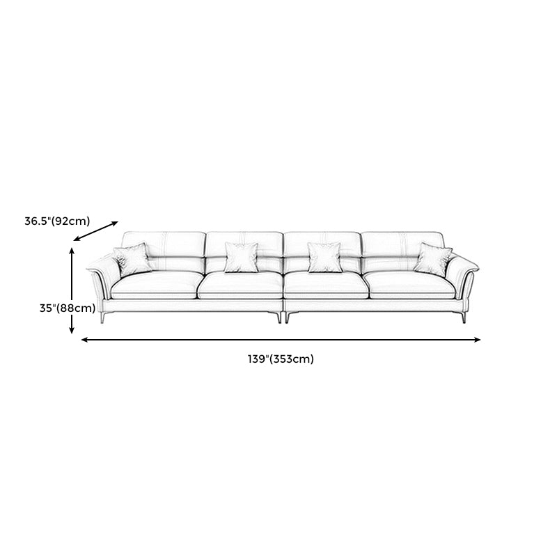 Contemporary Pillow Top Arm Sectional Sofa 34.65"H Cushion Back Sofa