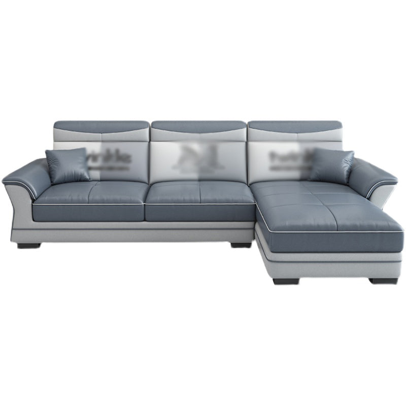 82.68"L √ó 57.09"W √ó33.46"H Pillow Top Arm Sectional Slipcovered Sofa with Storage