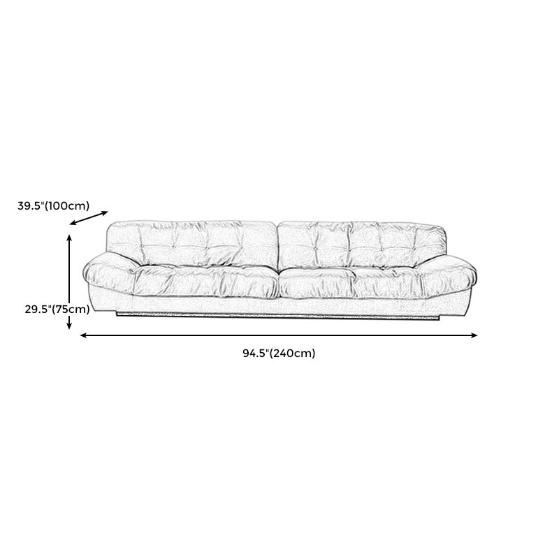 Living Room Armless Standard Sofa Scandinavian Tufted Back Couch