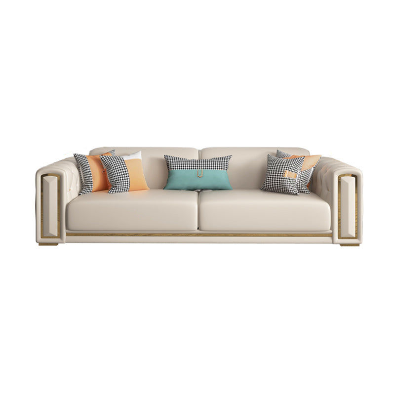 Modern Stain-ResistantSquare Arm Sofa Living Room Tufted Back Couch with Square Arms