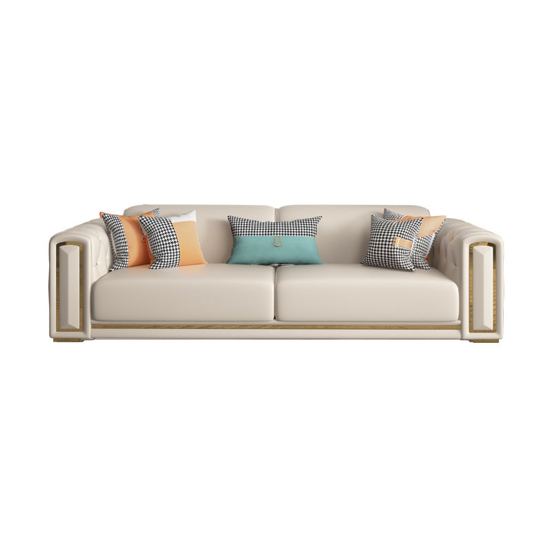 Modern Stain-ResistantSquare Arm Sofa Living Room Tufted Back Couch with Square Arms