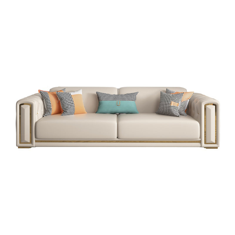 Modern Stain-ResistantSquare Arm Sofa Living Room Tufted Back Couch with Square Arms