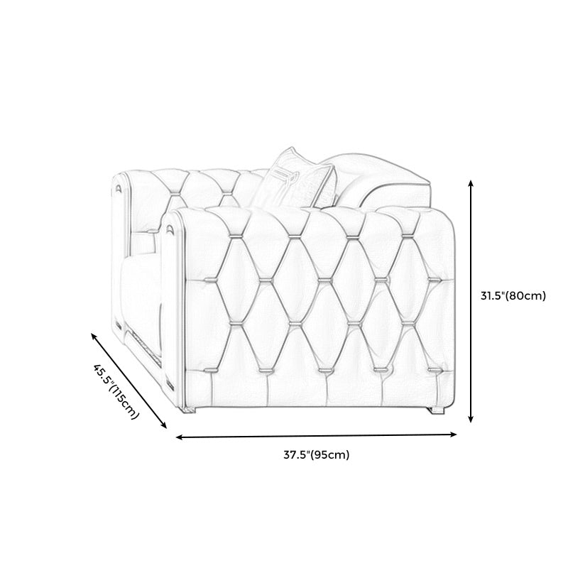 Modern Stain-ResistantSquare Arm Sofa Living Room Tufted Back Couch with Square Arms