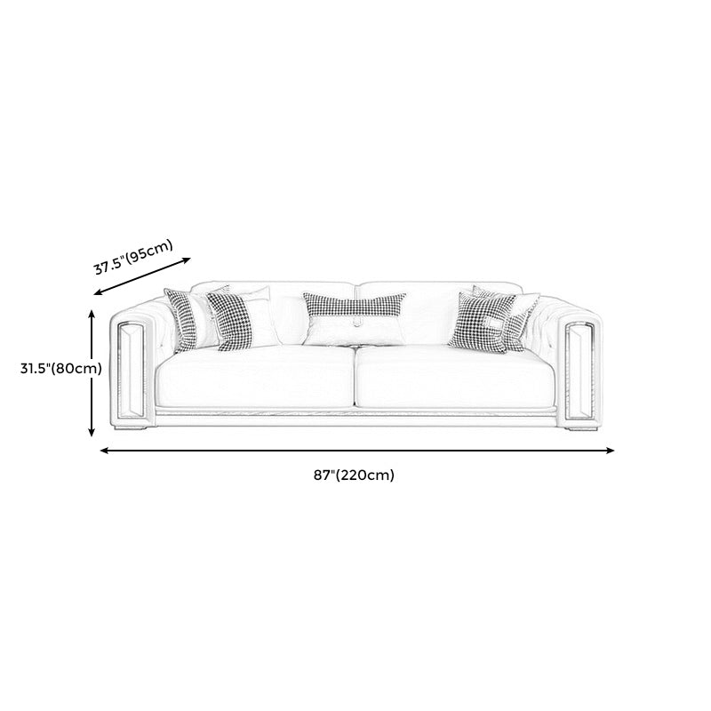 Modern Stain-ResistantSquare Arm Sofa Living Room Tufted Back Couch with Square Arms