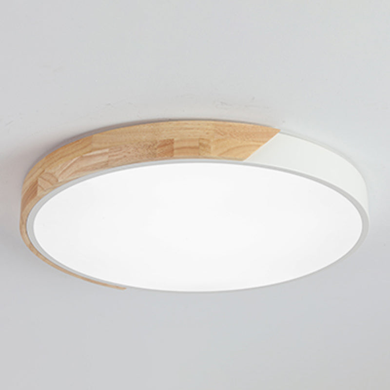 Round Shape LED Ceiling Lamp Modern Macaroon Iron 1 Light Flush Mount for Study