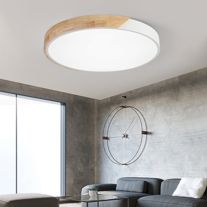 Round Shape LED Ceiling Lamp Modern Macaroon Iron 1 Light Flush Mount for Study