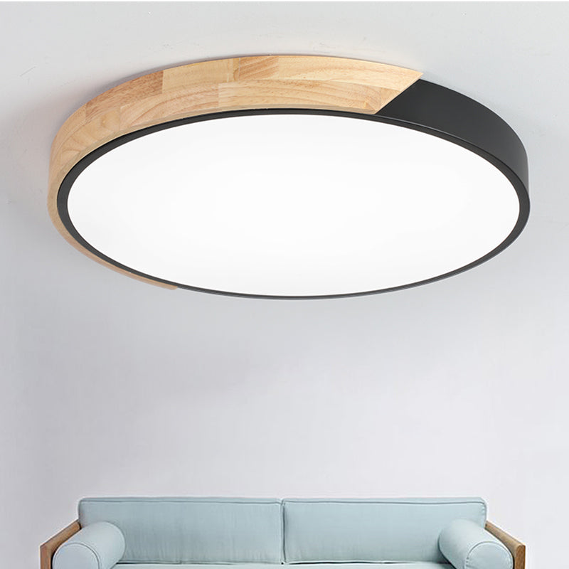 Round Shape LED Ceiling Lamp Modern Macaroon Iron 1 Light Flush Mount for Study